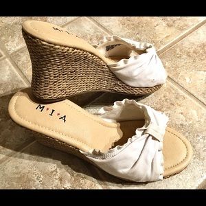 White Wedge Sandals . .